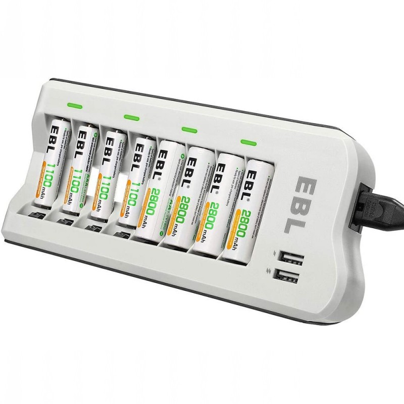 EBL Chargeur iQuick Rapide de Piles Rechargeables AA AAA NI-MH avec 4 Piles  Rechargeables AA 2800mAh - Cdiscount Bricolage