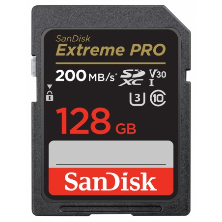 CARTE MEMOIRE SDXC SANDISK EXTREME PRO 128GB JUSQU'A 200MBS