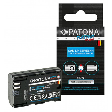 BATTERIE PATONA PLATINUM 1361 LP-E6NH AVEC USB-C