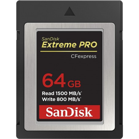 SANDISK CFEXPRESS EXTREME PRO TYPE B 64GO R1500/W800MBS